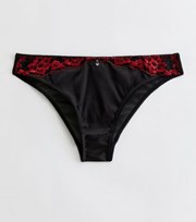 New Look Red Floral Embroidered Brazilian Briefs